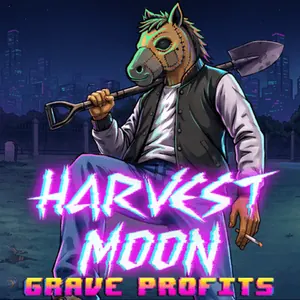 Spelikon för Harvest Moon – Grave Profits från Pragmatic Play, en retrofuturistisk kyrkogård med radioaktiva guldwilds