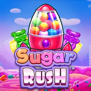 Spelruta för Sugar Rush från Pragmatic Play med färgglada godisbitar på ett klusterrutnät om sju gånger sju