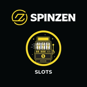 Spinzen casino slots featured image with slot machine icon and brand logo